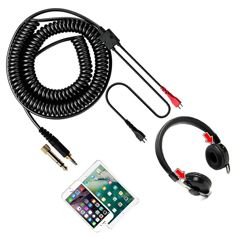 SHELKEE Extension Spring Relief Coiled Audio Cable for Sennheiser HD25 HD25 1 II HD25 C HD650 HD 480 HD 25 HD600 Headphone