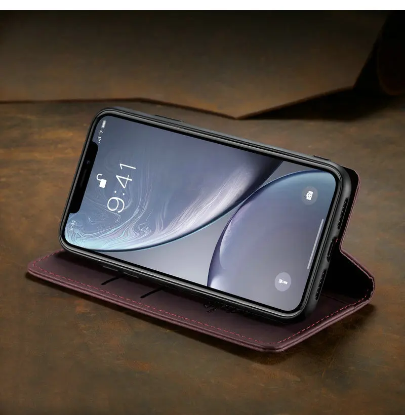 Magnetic Leather Phone Case For iPhone 12 13 11 Pro XS Max X XR SE 2020 8 7 6 6S Plus 5S Wallet Cover For Samsung S21 S20 Coque phone pouch case