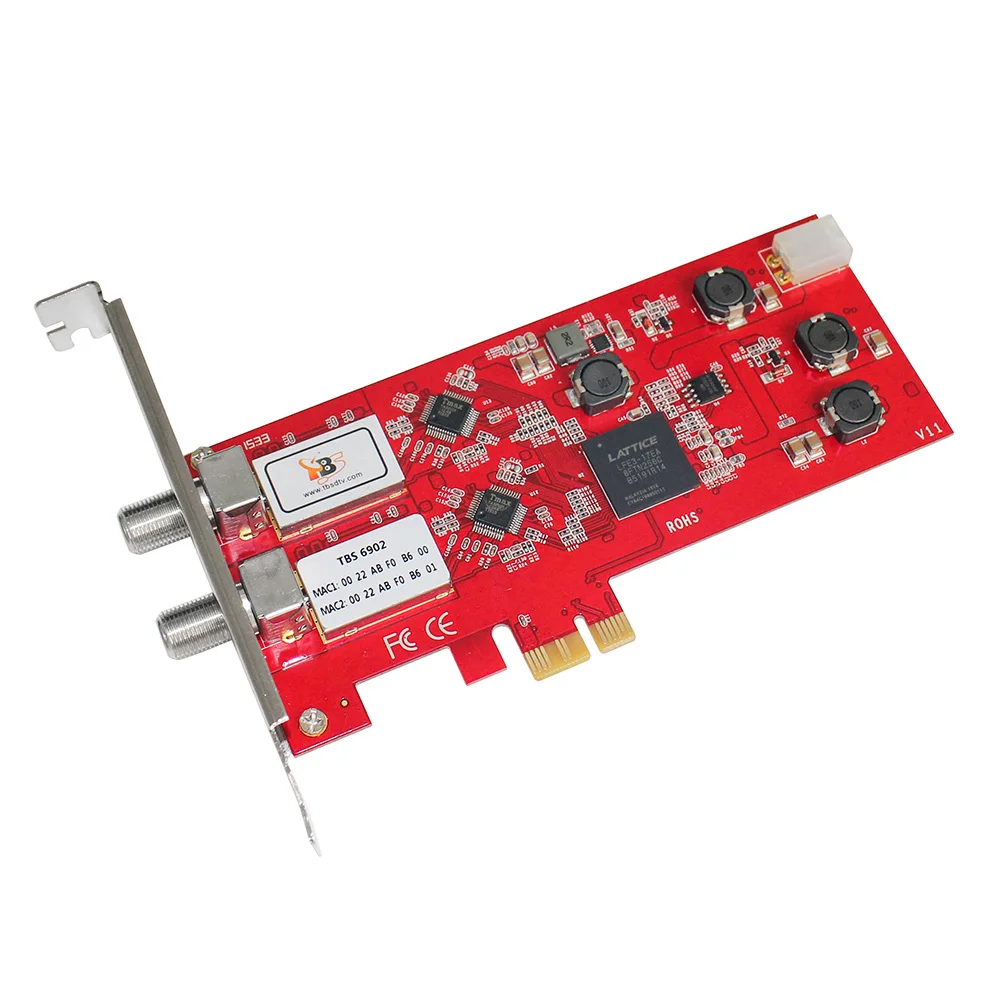  TBS6902 DVB-S/S2 Dual TV Tuner PCIe Card Watch and Record Digital Satellite FTA TV Channels on PC
