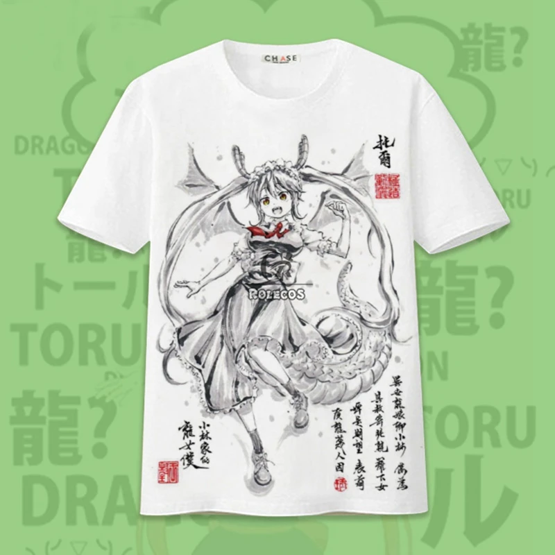 ROLECOS летние футболки с героями мультфильмов Косплэй костюм мисс Кобаяши Дракон