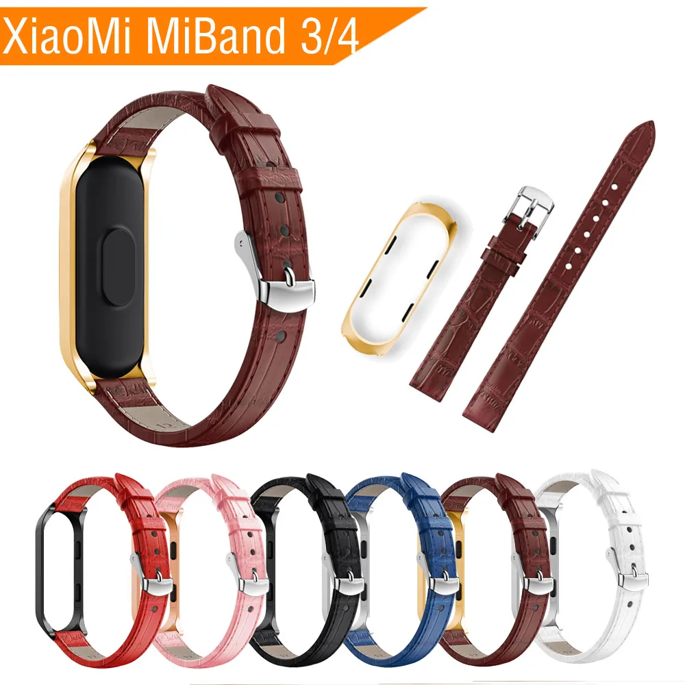 Кожаный ремешок для браслета Xiaomi Mi Band 3 смарт-часов MiBand сменный Браслет 4/3 |