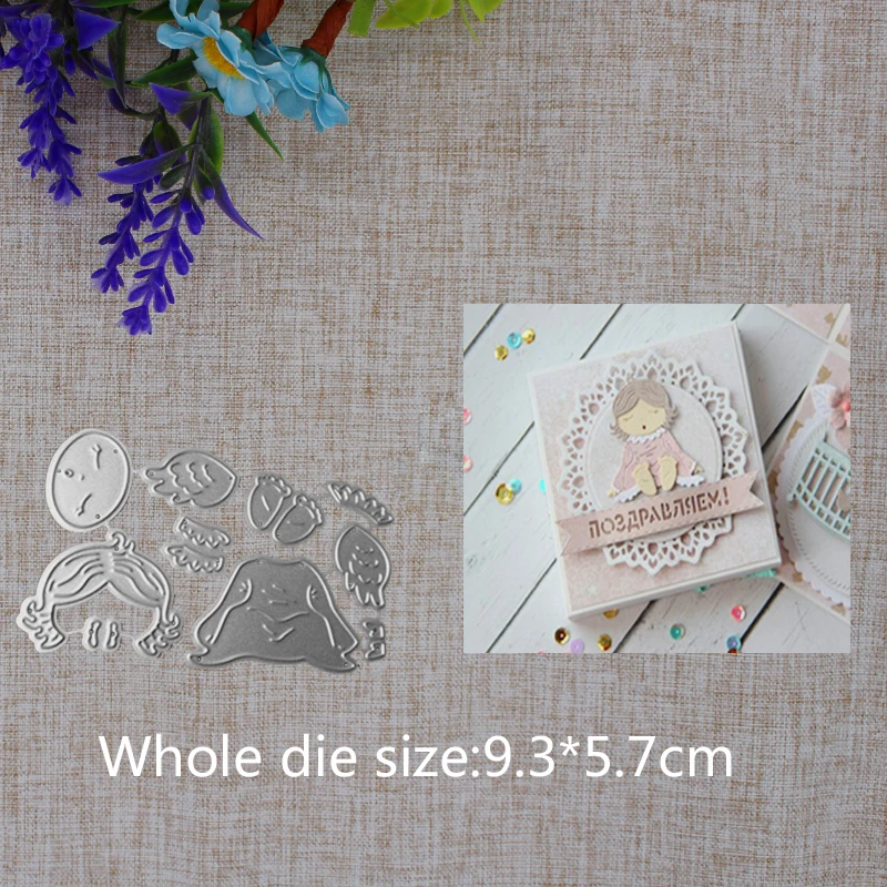 

2019 New Arrival Cute Sleeping Angel Child Cutting Dies Stencil DIY Scrapbook Embossing Decor Craft Template 93X57mm