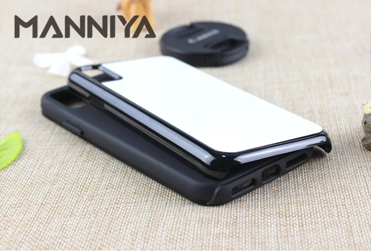 Manniya Blank сублимации 2 в 1 ТПУ+ ПК Жесткий двойной чехол для iphone X XS XR XS Max с Алюминий вставками,! 50 шт./лот