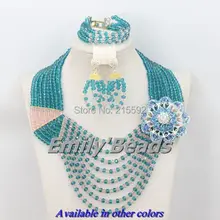 Великолепная Нигерии Свадебные Ожерелья для мужчин браслет Серьги Ювелирные наборы Африканский костюм Бусины комплект ювелирных изделий aej261