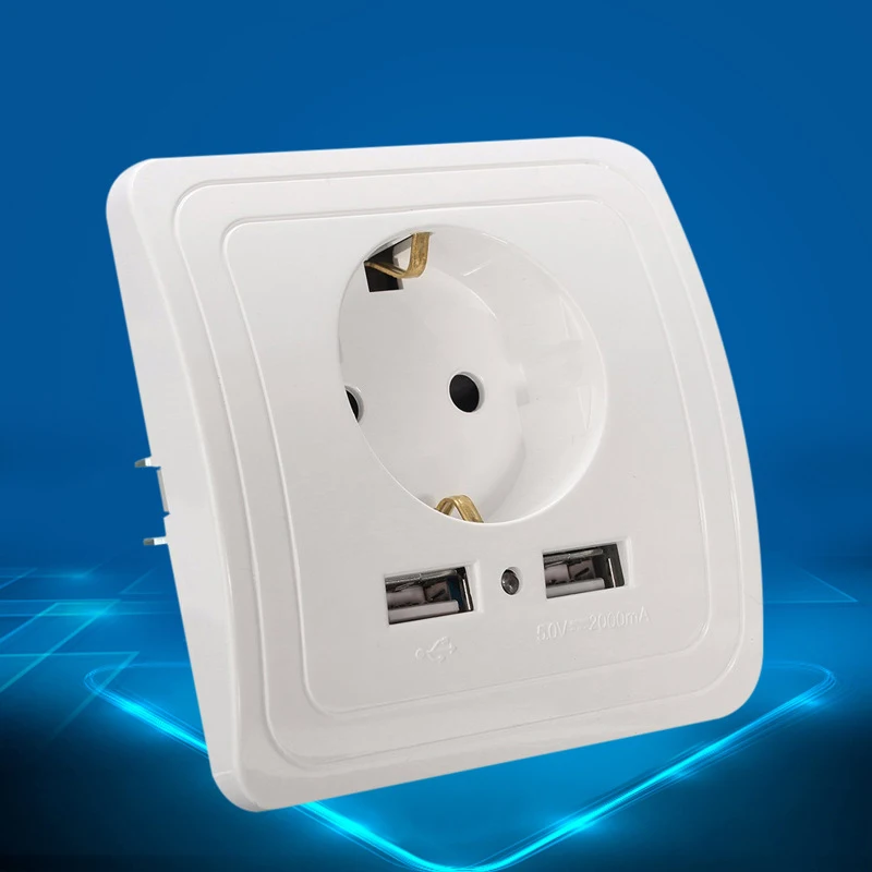 Лучшие на 2 портный Dual USB Порты и разъёмы 5V 2A розетки Панель розетка электрические