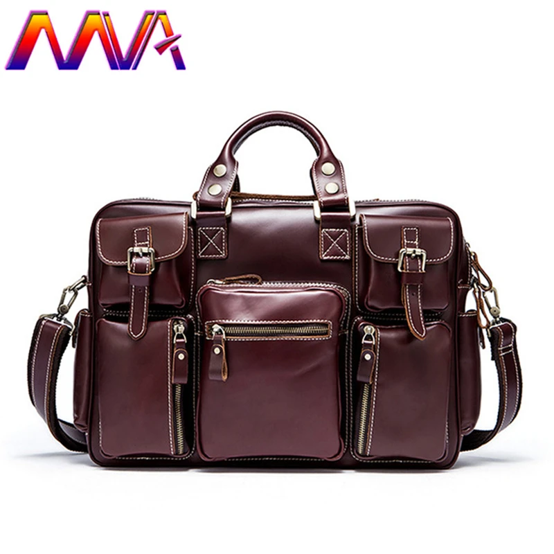 

MVA Luxury Leather Men Briefcase New Arrival Cow Leather Men`s Travelling Bag Men Casual Handbag Genuine Leather Men`s Briefcase