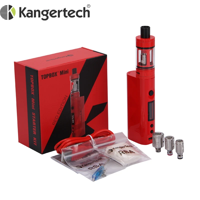 

E Cigarette Original Kanger Topbox Mini Starter Kit 75W Support Ni/Ti/SS/NiCr Coils for TEMP Control 4ml Toptank TC/VW Box Mod