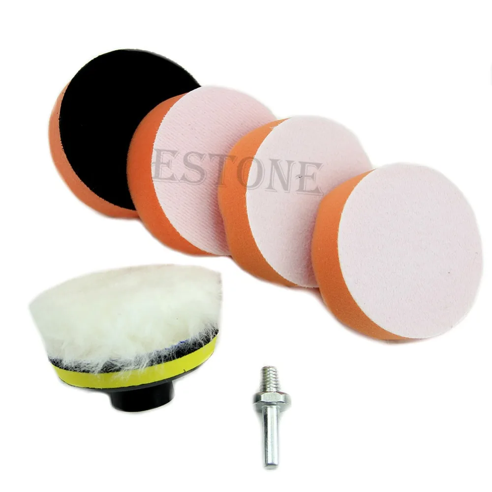 6pcs 75mm 3 High Gross Polishing Buffing Pad Kit for Car Polisher Buffer