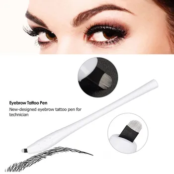 

10pcs Eyebrow Tattoo Pens Tattoo Needles Microblading Pen Disposable Eyebrow Pen & 18U Microblading Needles Manual Tattoo Supply