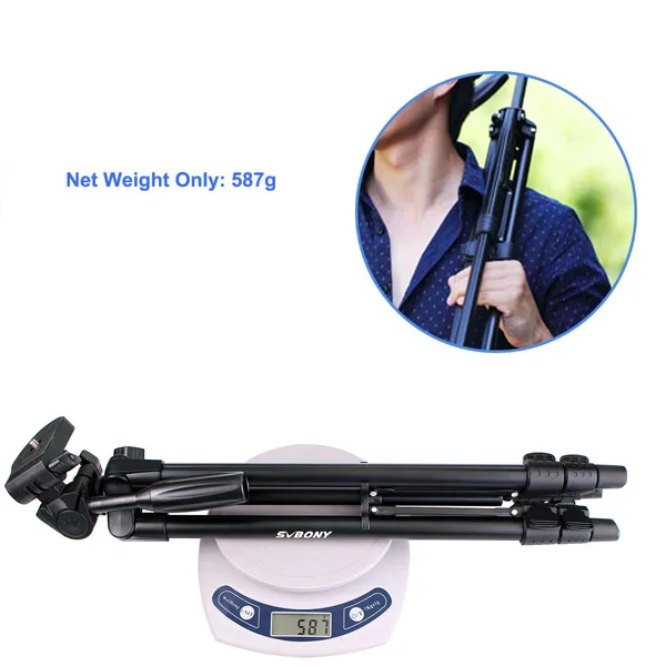 Portátil para Câmera 49 para Monocular com Bolsa Svbony Tripé Bola Cabeça Monopé Variável Carga Rolamento 10 kg Alumínio Slr 11 Cheap Lunetas