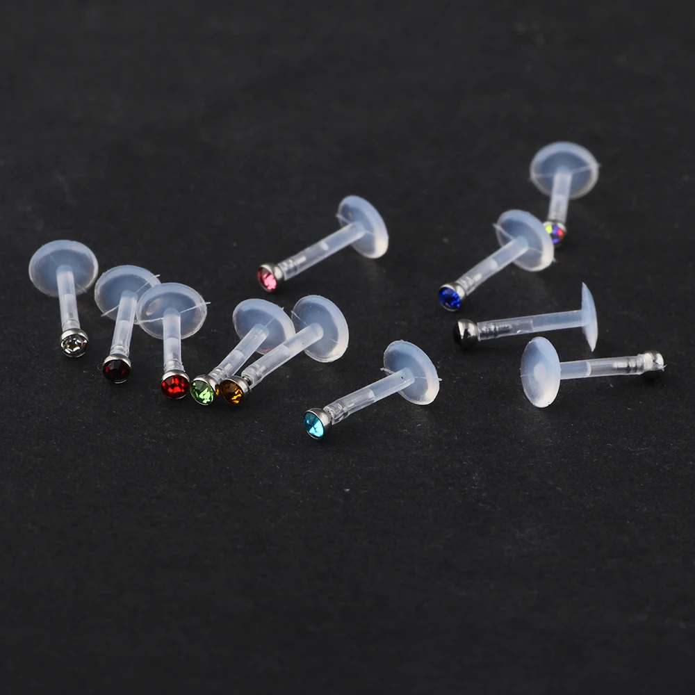 corpo piercing jóias 100 pçs 10 cor 8mm nariz barra de labret