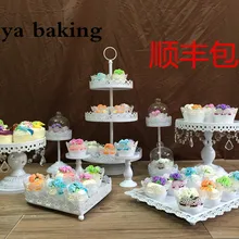 Съемный Белый железный Стенд для кексов, 10 шт./лот подставки для кексов, дисплей для кексов, подставка для фруктов, блюдо для фруктов, сковородки для кексов