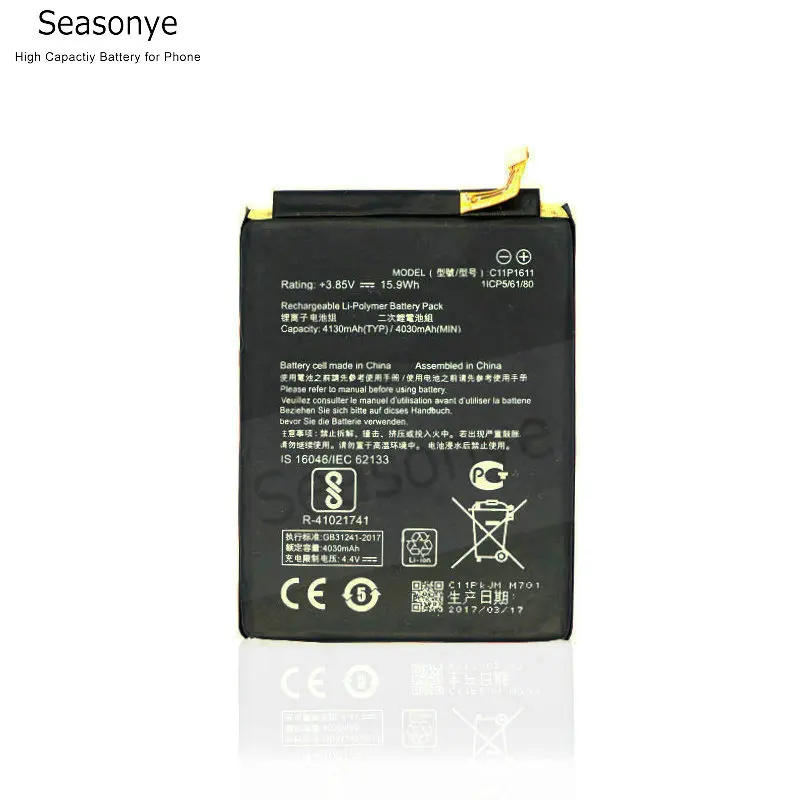 Запасная батарея Seasonye 4030 мАч/Вт/ч C11P1611 для телефона Asus Zenfone 3 Max Zenfone3 Z3 ZC520TL X008DB