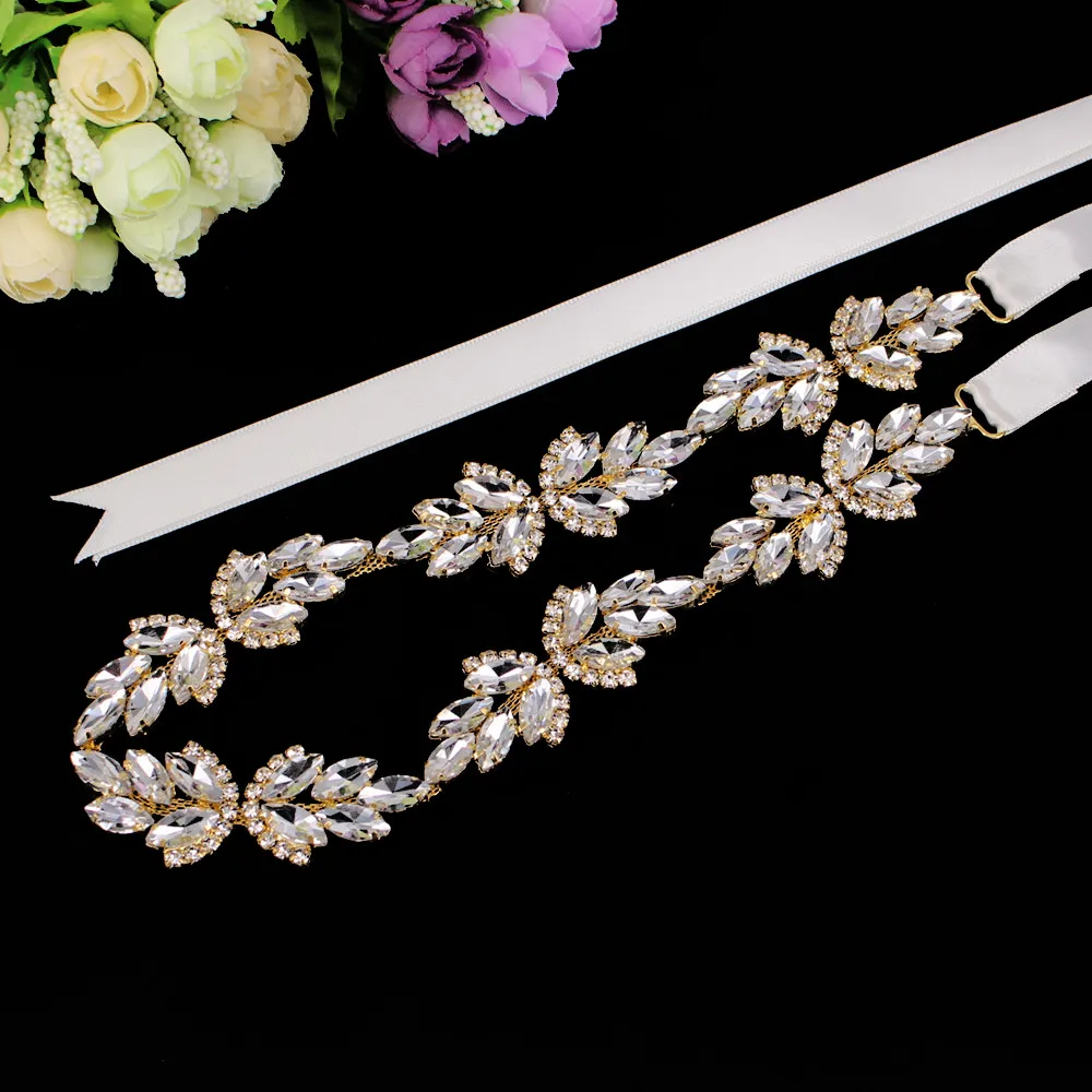 

Simple Luxury Rhinestones Wedding Belt Sash Diamond Crystal Bridal Belt Wedding Dress Accessories Handmade Wedding Gown Sash