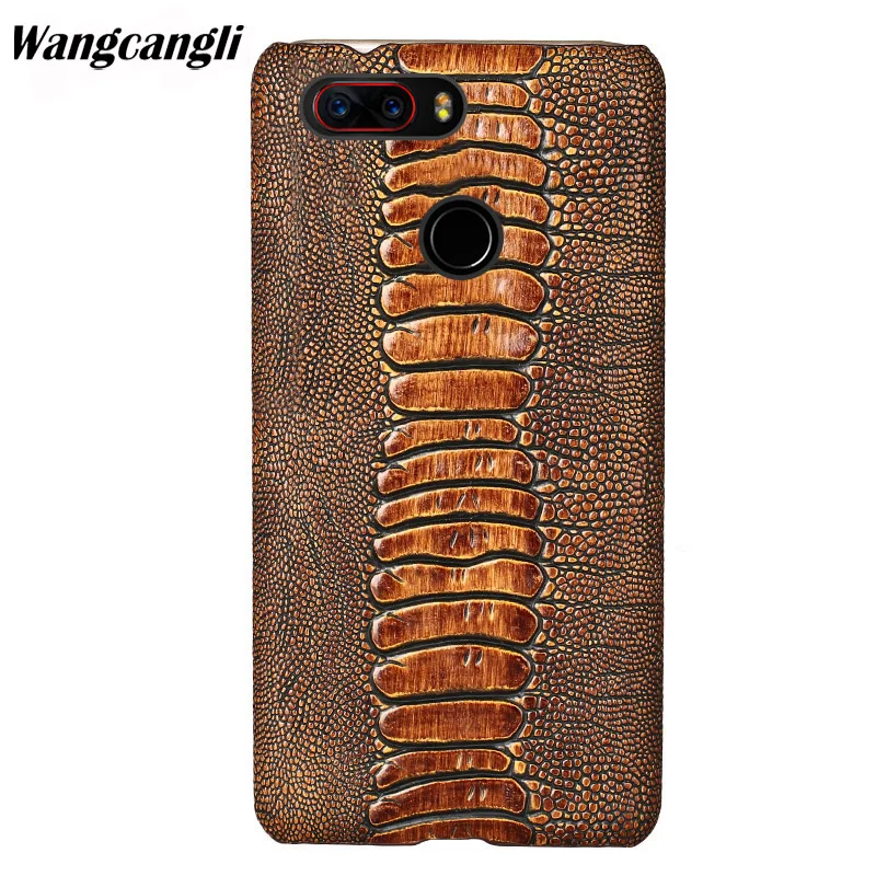 

Brand Genuine leather phone case for Nubia Z17 cowhide ostrich foot texture phone case custom made Mobile phone back cover