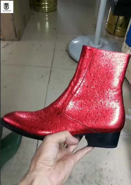 mens red leather boots