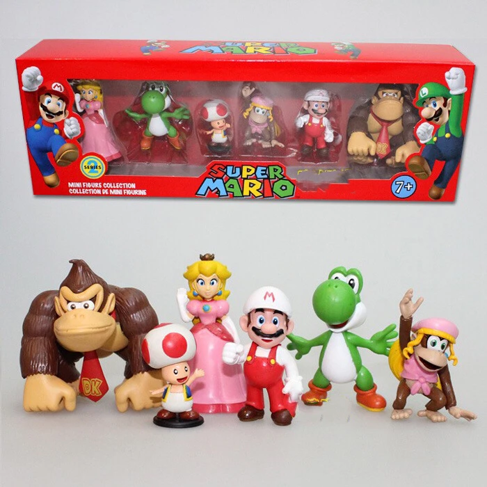 6 pcs DONKEY KONG Super Mario Bros Bowser Luigi Koopa Mario Toad Peach Princess Odyssey PVC Action Figure Model Dolls Toys 6 pcs DONKEY KONG Super Mario Bros Bowser Luigi Koopa Mario Toad Peach Princess Odyssey PVC Action Figure Model Dolls Toys