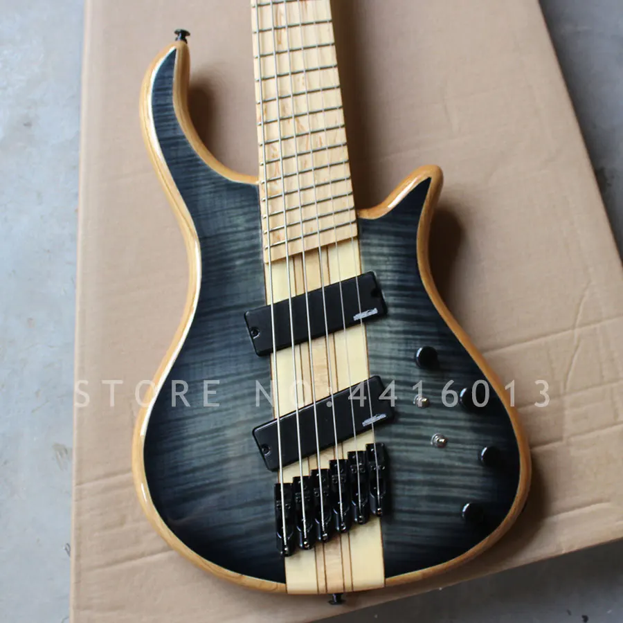 2018 Фабричный изготовленный на заказ Mayones 6 струн басов с шеей через тело клен гриф