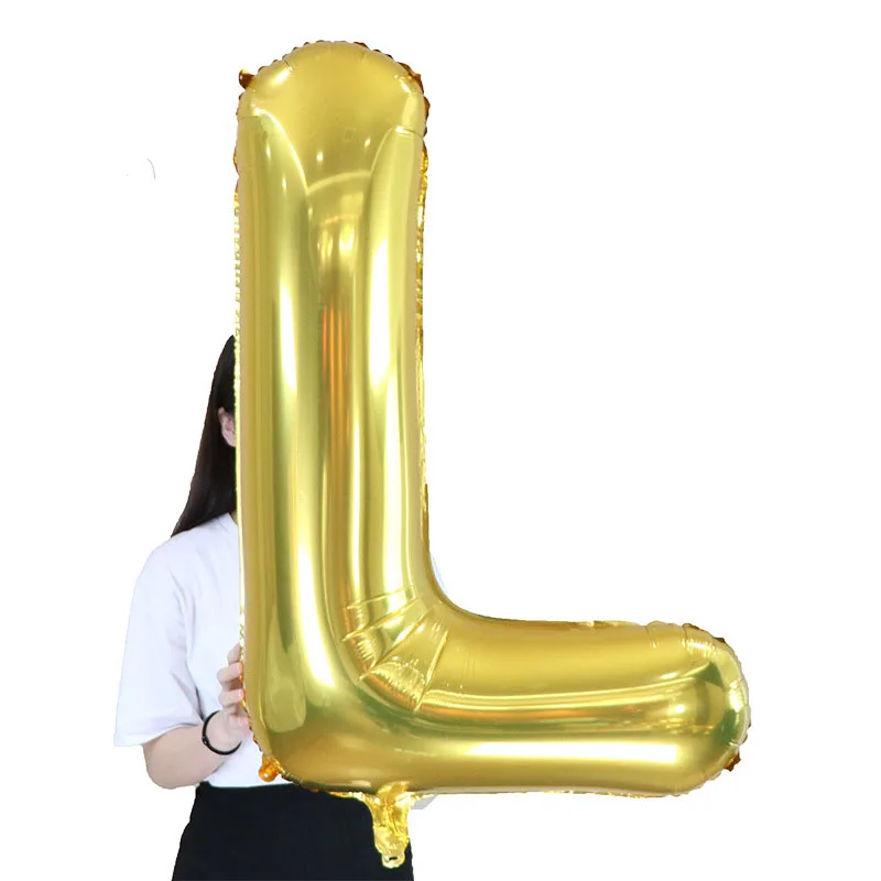 Большие 40 дюймовые воздушные шары с буквами, золотые буквы, фольгированные воздушные шары, аксессуары для дня рождения, свадьбы, украшения, гелиевые воздушные шары, вечерние принадлежности - Цвет: Gold L