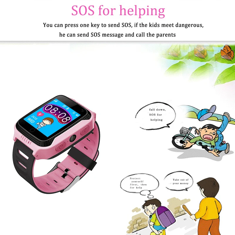 Greentiger Q528 GPS Kids Smart Watch Camera Lighting SOS Call Location Device Tracker for Kid Safe Smart Baby Watch PK Q100 Q90