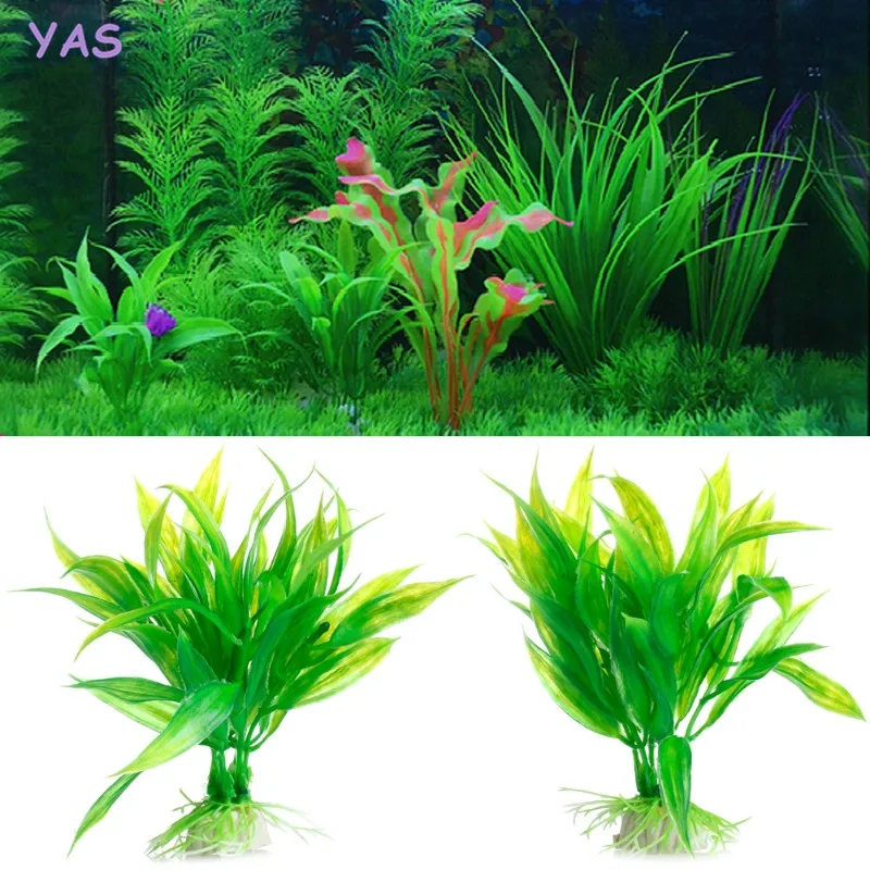 YAS аквариум аквариумный Декор Зеленый Искусственный пластик водная трава растение орнамент