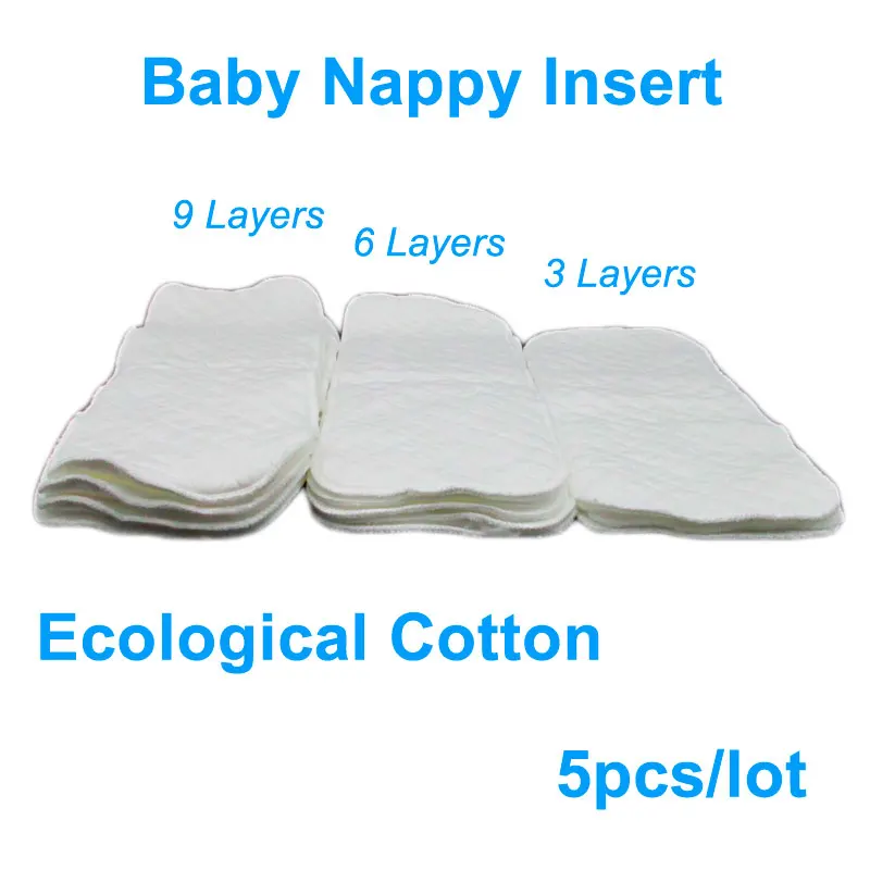5 pcs/Lot Children Reusable Nappies 3 6 9 Layers Baby Disposable