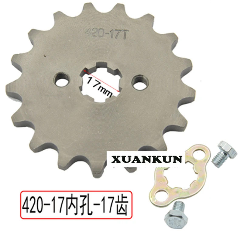 Xuankun الطرق الوعرة الدراجات النارية atv أقراص صغيرة ضرس صغير يطير 420-17 القطر 12-19 الأسنان