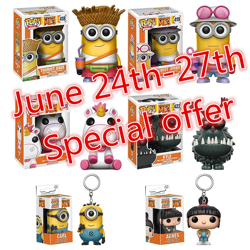 Funko Pop Minions Decoration Action Figure Pvc Vinyl Dave Unicorn