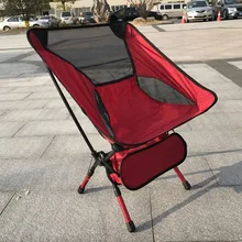 Красный Рыбалка кресло подъемник аэрокосмической Алюминий Сверхлегкий рыбалка стул Портативный складной стул усиленный скидки нагрузка 150 кг