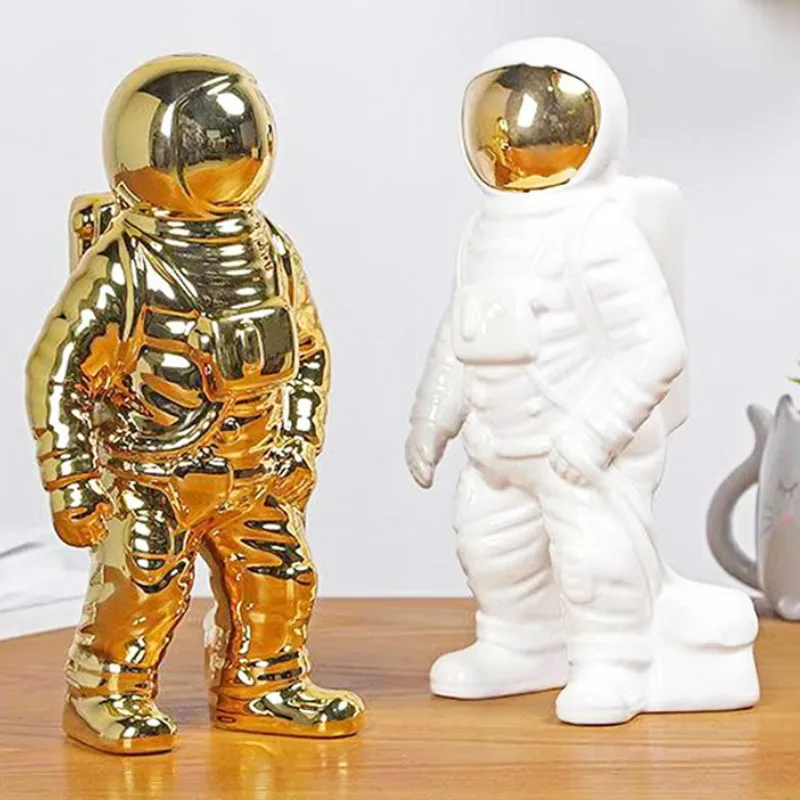 Керамика ремесла космонавта Копилка астронавт золотой дом гостиная спальня креативное украшение копилки