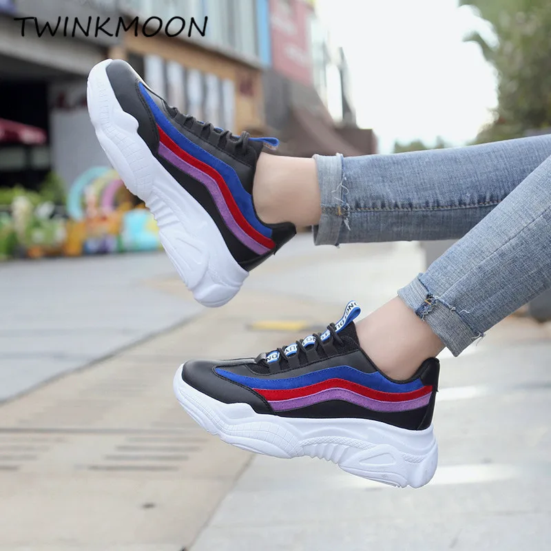 Женские кроссовки Basket Femme женские на платформе обувь танкетке для женщин Яркие