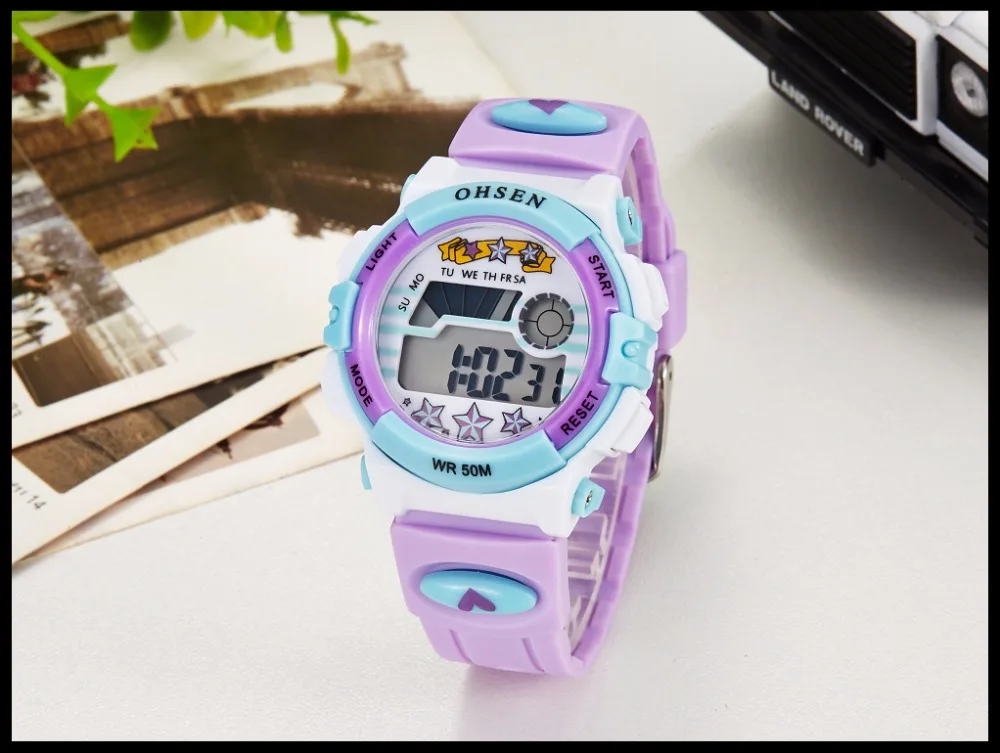 TOP 2017 OHSEN Brand Digital Quartz Watch Children Boy 50M Waterproof Watches Blue Silicone Strap LCD Backlight Alarm Clock (28)