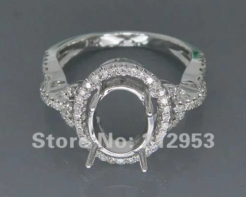 

Oval 7x9mm Solid 14Kt White Gold Semi-Mount Engagement Wedding Jewelry Ring