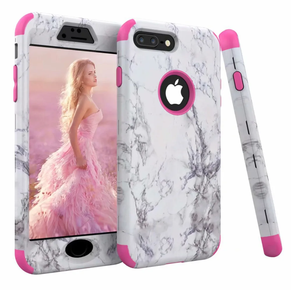 3 in 1 Marble Pattern Bumper 360 Case for iPhone 12 11 Pro Max X XR XS Max 7 6 6S 8 Plus Hard PC Silicone Shockproof Back Cover iphone 13 mini case cheap