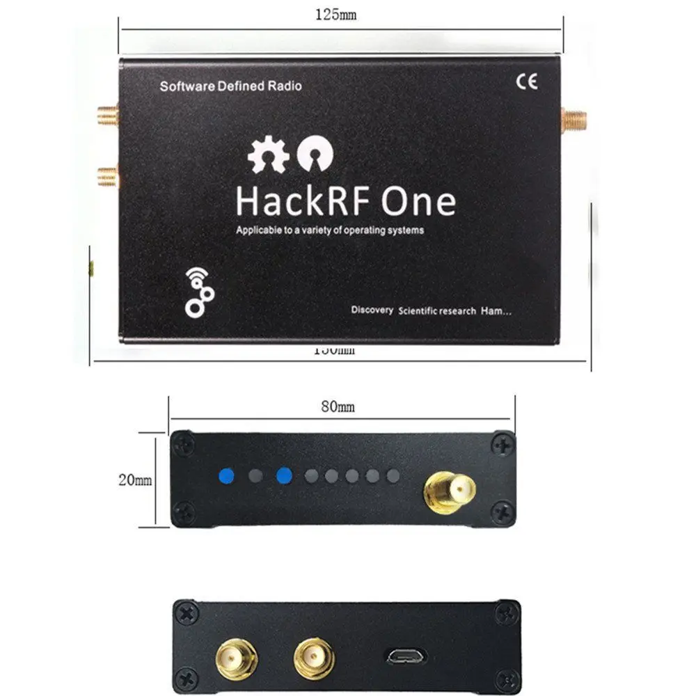 HackRF одна usb платформа SDR программное обеспечение определение Радио 1 МГц до 6 ГГц демонстрационная плата+ TCXO+ металлический чехол+ антенна