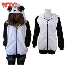 Panda Sudaderas Con Capucha Para Mujeres Sudadera Con Orejas Cosplay Fleece Cálido Abrigo de Invierno Chaqueta de Las Mujeres Casual Manga Larga Anime Kawaii WXC