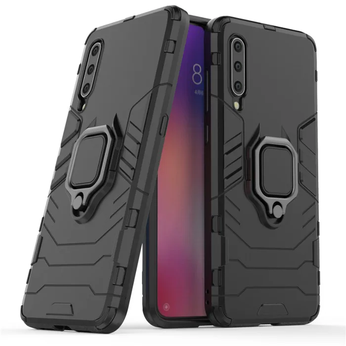 

For Xiaomi 9 Mi 9 Mi9 Case Luxury Armor Shockproof TPU Protective Phone Case for Xiaomi Mi 9 SE 9SE Finger Ring Holder Cover
