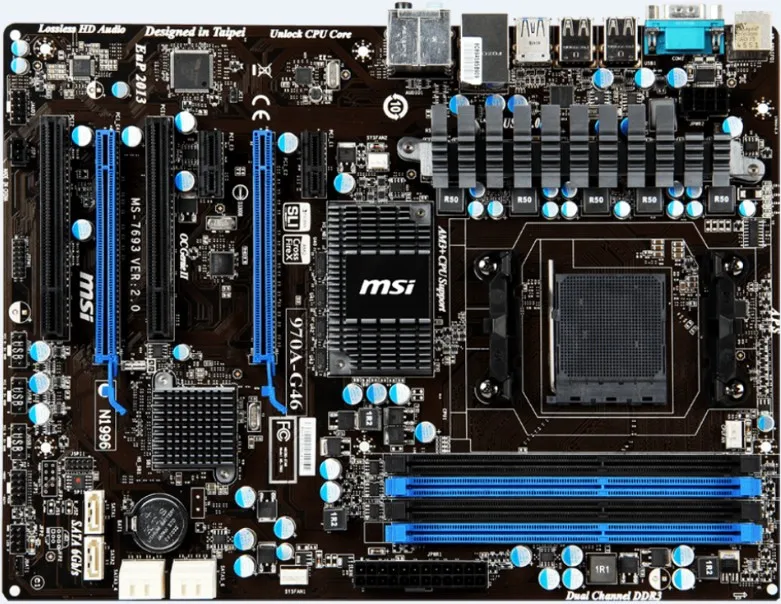 

970A-G46 Desktop Motherboard For AMD 970 Socket AM3+ DDR3 32G STAT3 USB3.0 COM Port ATX