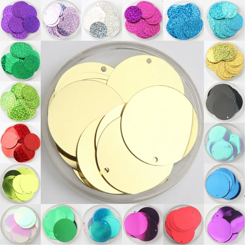 ISequins 30 мм 40 50 блестки для Craft большие круглые Блестки блестка Lentejuelas с 1 боковое
