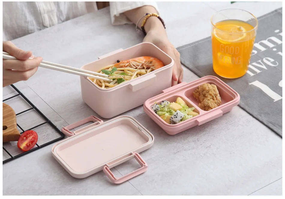 ONEUP Bento Box из бамбукового волокна, коробка для обеда из микрофибры, экологичный контейнер для хранения еды без бисфенола для пикника, школы, офиса