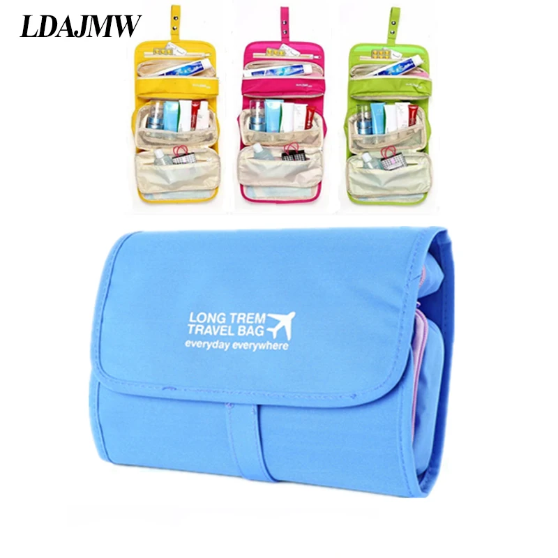 

LDAJMW Hot Brand Business Trip Foldable Wash Make up Toiletry Cosmetic Storage bag Multifunction Hanging Traveling organizers