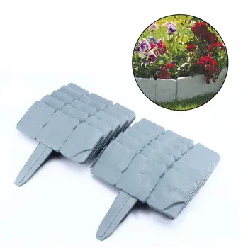 

2019 New Home Garden Border Edging Plastic Fence Stone Lawn Yard Flower Bed Outdoor Imitation stone fence garden plastic fence