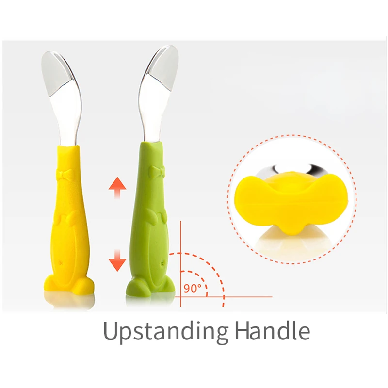 2017 Brand New Baby Feeding Spoon Child Stainless Steel Flatware (2)