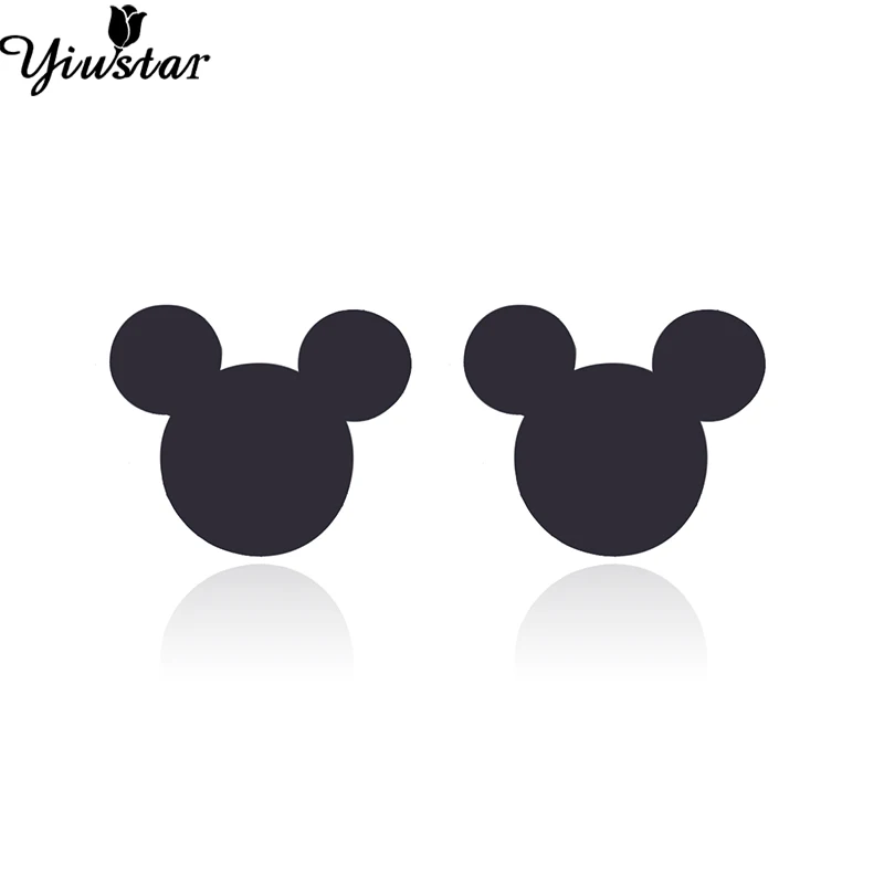 

Yiustar Cute Cartoon Earrings Tiny Mickey Earrings Girls Accessories Mouse Stainless Steel Stud Earrings Fashion Jewelry Brincos
