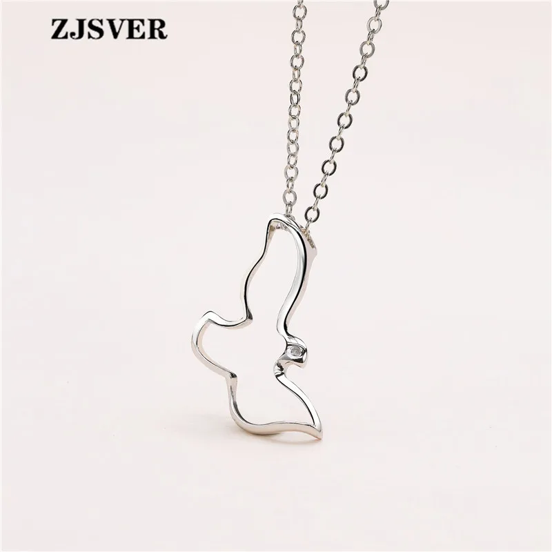 

ZJSVER Hollow Bird Shape Pendant Fashion 925 Sterling Silver Choker Chain Women Necklace For Present Wholesale Fine Jewelry