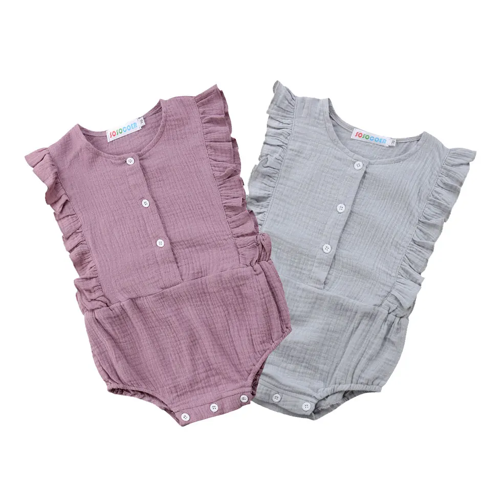 Pudcoco الأميرة الطفل بنات الكشكشة ثوب فضفاض الصلبة خمر طفل الفتيات القطن بذلة ملابس الطفل الصيف