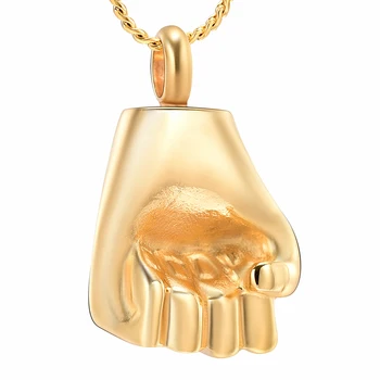 

K9724 Infinity Fist Cremation Jewelry for Ashes Pendant Holder Urns Pet/Human Stainless Steel Memorial Necklace for Men/Women