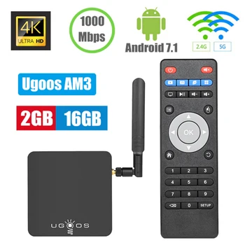 

UGOOS AM3 Android 7.1 TV Box Amlogic S912 Octa-core H.265 UHD 4K HDR 2GB 16GB 2.4G&5G WiFi & 1000M LAN DLNA Smart Media Player