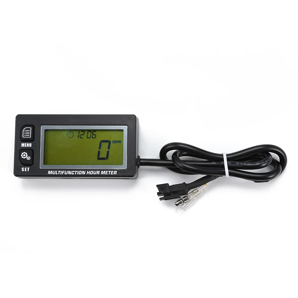 

HM028 LCD Multifunction Hour Meter Tachometer for Small Engine Boat Motorcycle Generator