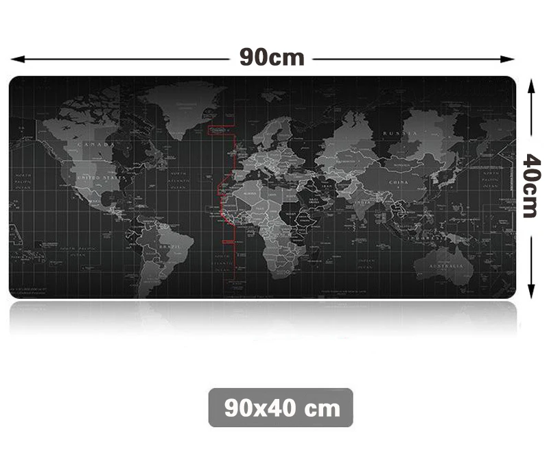 Супер большой 1000x500 мм/900x400 мм/800x400 мм/700x300 мм карта мира Резиновый Коврик Для Мыши Компьютерный игровой планшет коврик для мыши с блокировкой края - Цвет: 90X40